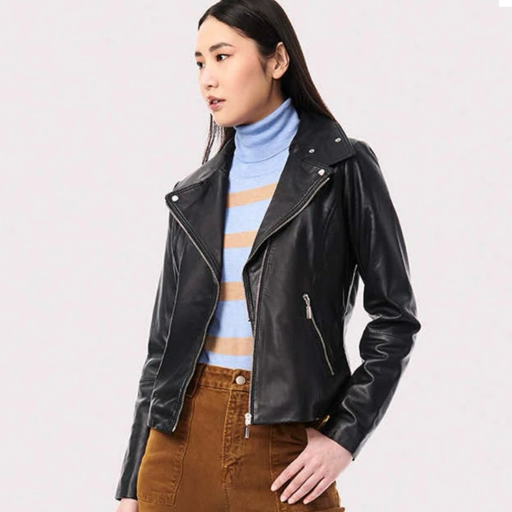 Bernardo Black Leather Jacket